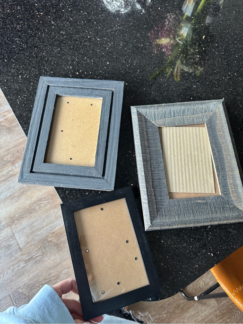 Neutral Wood Picture Frames Set - Black and Gray
